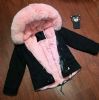 durable cosie kids fur coat girl black shell short jacket