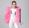 high quality girls pink sheep fur parka winter warm wool coat