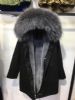 casual black parka for men and women winter faux fur coat