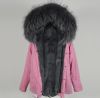 adorable pink outshell grey faux fur lined parka for girls