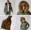 cool style winter fur parka all army green short jacket for men