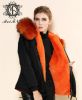 plus size coats black shell orange lining winter fur coat ladies