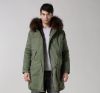 luxury winter jacket army green long fur parka for men
