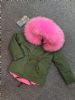 lovely children winter kids parka with pink faux fur lining
